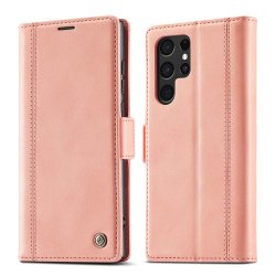 Samsung Galaxy S22 Ultra Kotelo Korttitaskulla Flip Vaaleanpunainen