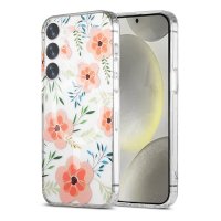 Samsung Galaxy S23 Kuori Kukkakuvio MagSafe Vaaleanpunainen