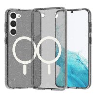 Samsung Galaxy S23 Plus Kuori Glitter MagSafe Musta
