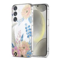 Samsung Galaxy S24 Plus Kuori Kukkakuvio MagSafe Vaaleanpunainen Sininen