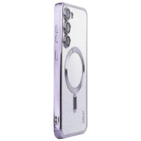 Samsung Galaxy S24 Kuori Pinnoitettu reuna Glitter MagSafe Violetti