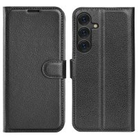 Samsung Galaxy S25 Plus Kotelo Litchi Musta
