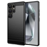 Samsung Galaxy S25 Ultra Kuori Harjattu Hiilikuiturakenne Musta