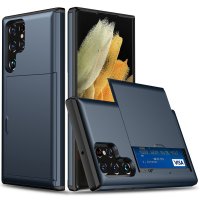 Samsung Galaxy S25 Ultra Kuori Card Slide Sininen