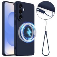 Samsung Galaxy S26 Kuori Hihna Silikoni MagSafe Tummansininen