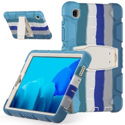 Samsung Galaxy Tab A7 Lite T220 T225 Skal med Stativ Blå Ränder