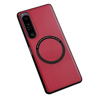 Sony Xperia 10 V Kuori Tekonahka MagSafe Punainen