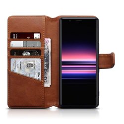 Sony Xperia 5 III Kotelo Essential Leather Maple Brown