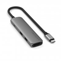 4-in-1 USB-C Slim Multiport Adapter 4K Space Gray