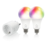 Aloituspaketti älypistokkeella ja kahdella RGB LED -lampulla