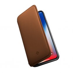 iPhone X Tapaus SurfacePad Aito Nahka Ruskea