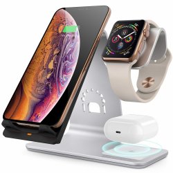 Langaton Laturi Kolme yhdessä iPhone, Apple Watch ja AirPods Hopea