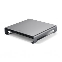 USB-C Alumiini Monitor Stand varten iMac, USB 3.0 porttia, kortinlukija ja 3.5mm-pistorasiat Space Gray