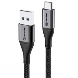Ultra USB-A että USB-C kaapeli 3A/480Mbps 1,5 metri Space Grey