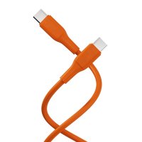 USB-C/USB-C Kaapeli Superflex 60W 1.5m Oranssi