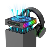 Xbox Series X jäähdytystuuletin RGB:llä ja kuulokepidikkeellä