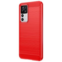 Xiaomi 12T/12T Pro Kuori Harjattu Hiilikuiturakenne Punainen