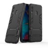 Samsung Galaxy A20E Kuori Armor Kovamuovi Jalustatoiminnolla Musta