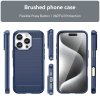 iPhone 16 Pro Kuori Harjattu Hiilikuiturakenne Sininen
