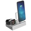 3-i-1 Hållare för iPhone. Apple Watch och AirPods Silver