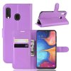 Samsung Galaxy A20E Kotelo Litchi PU-nahka Violetti