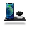 4 in 1 Stand+Watch Wireless Charger Aluminium Musta