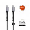 Kaapeli Armor 240W USB-C 1.2m Harmaa