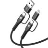 Kaapeli 4 in 1 USB-C/USB-A/Lightning Cable 60W 2m