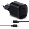 Laturi Kaapelin Kanssa Fast Charger Kit USB-C to Lightning 20W Musta