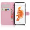 Apple iPhone 7/8/SE Kotelo Litchi Vaaleanpunainen