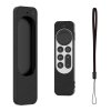 Apple TV Remote (gen 2) Kuori Silikoni Hand Strap Musta