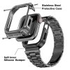 Apple Watch 44mm Armband med Skal Rostfritt Stål Grå