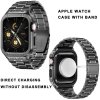 Apple Watch 44mm Armband med Skal Rostfritt Stål Grå
