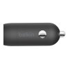 Autolaturi BOOST↑CHARGE™ 18W USB-C PD + USB-C Lightning Kaapeli Musta