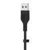 BOOST CHARGE USB-A to USB-C Silicon 3m Svart
