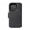 iPhone 15 Fodral Leather Detachable Wallet Svart