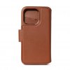 iPhone 15 Fodral Leather Detachable Wallet Tan