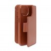 iPhone 15 Fodral Leather Detachable Wallet Tan