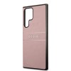 Samsung Galaxy S22 Ultra Kuori Saffiano Metal Logo Vaaleanpunainen