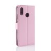 Huawei P20 Lite Kotelo PU-nahka Litchi Vaaleanpunainen
