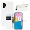 Samsung Galaxy Note 10 Plus Kotelo Litchi Korttitasku Valkoinen
