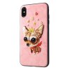 iPhone X/Xs Suojakuori Kovamuovi 3D Motiv Hund med Krona Vaaleanpunainen