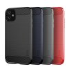 iPhone 11 Suojakuori TPU-materiaali-materiaali Harjattu Hiilikuiturakenne Musta