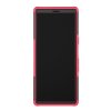 Sony Xperia 10 Plus Kuori RengasKuvio Telineellä Kovamuovi Vaaleanpunainen