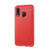 Samsung Galaxy A40 Suojakuori Harjattu Hiilikuiturakenne TPU-materiaali-materiaali Punainen