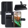 Samsung Galaxy Note 10 Suojakotelo Litchi Korttitasku Musta
