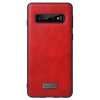 Samsung Galaxy S10 Skal Äkta Läder TPU Röd