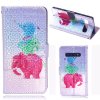 Samsung Galaxy S10 Suojakotelo Korttitasku Motiv Väriglada Elefanter