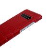 Samsung Galaxy S10 Suojakuori Aito Nahka Krokotiilikuvio Punainen