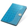 iPad 10.2 Suojakotelo Krokotiilikuvio Glitter Sininen